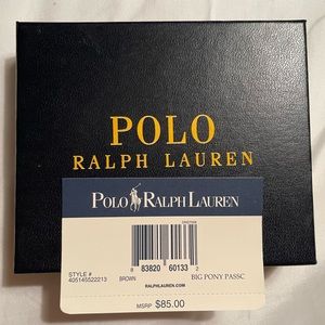 BNIBWT POLO RALPH LAUREN Brown Leather Wallet / Billfold